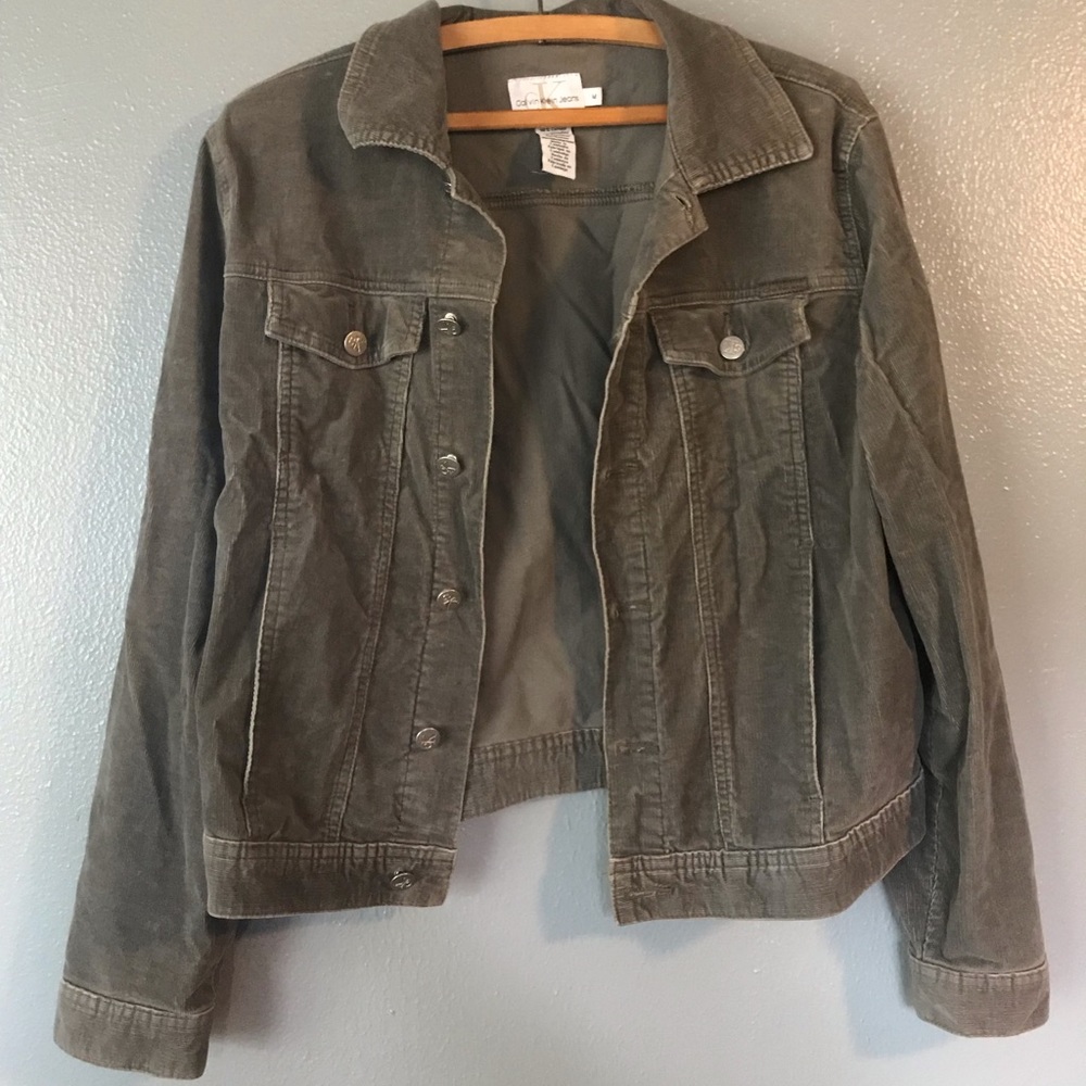 Gray Calvin Klein corduroy jacket